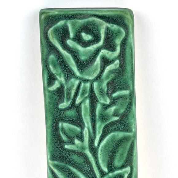 Whistling Frog Tile Co Studio Art Pottery Rose Wall Plaque - Picture 2 of 5